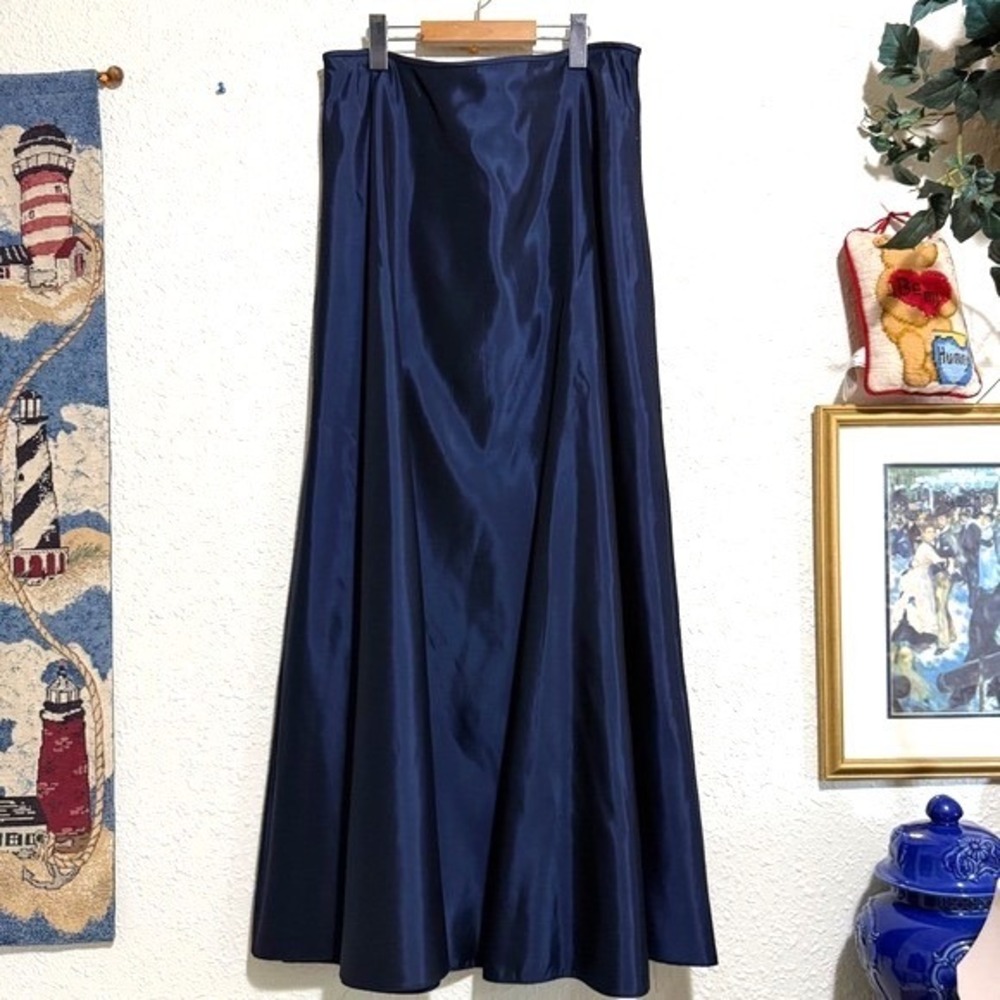Vintage Y2K old money fairy goth academia Scott McClintock 14 Navy Maxi Skirt